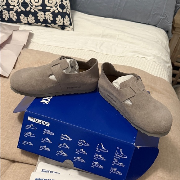 Birkenstock women’s London Suede Gray Suede Loafers size 37 - Picture 4 of 13